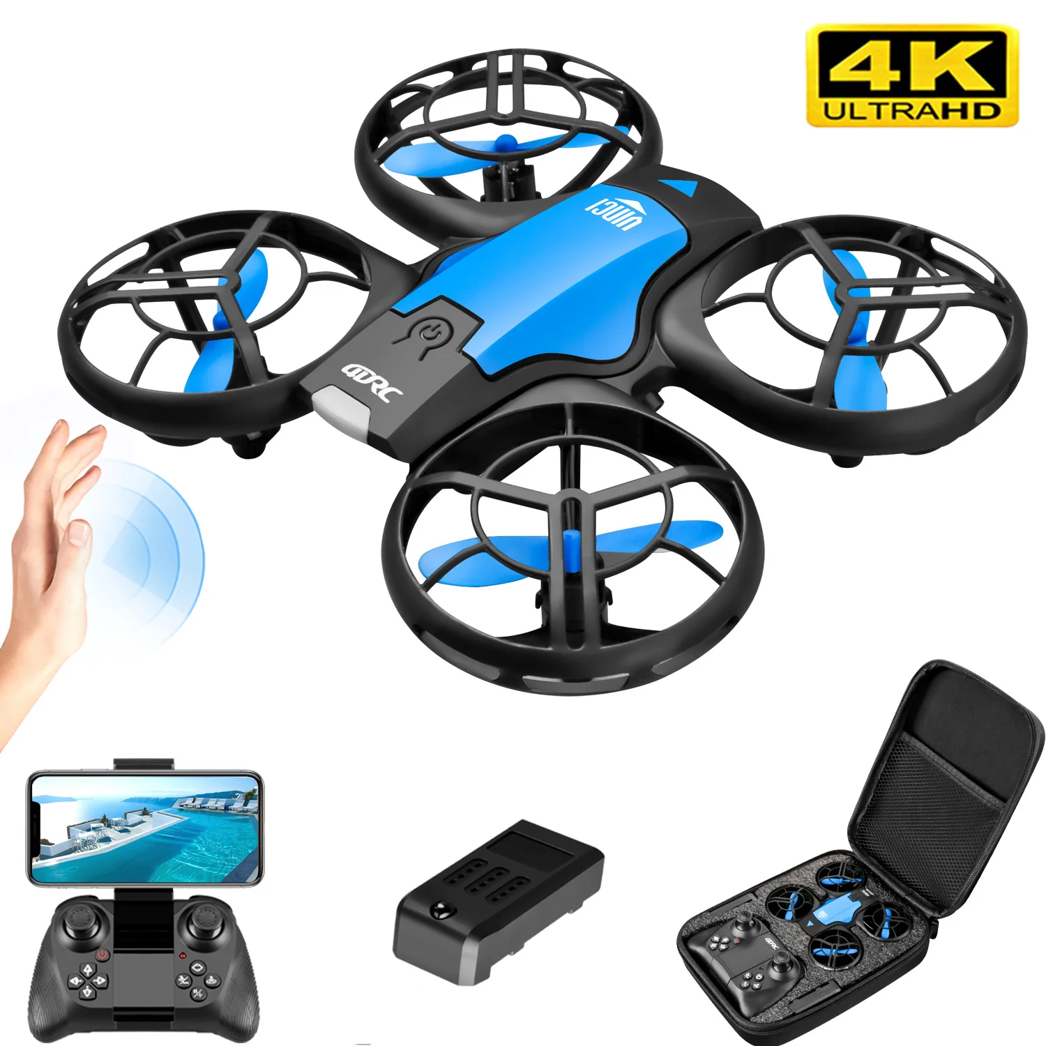 Drone Rc Helicopter With Camera - V8 New Mini Drone 4K Professional