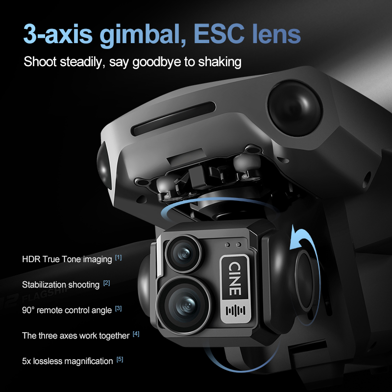 8K 3 Axis Gimbal Brushless 7.2 - Drone Rc Helicopter With Camera recension och pris