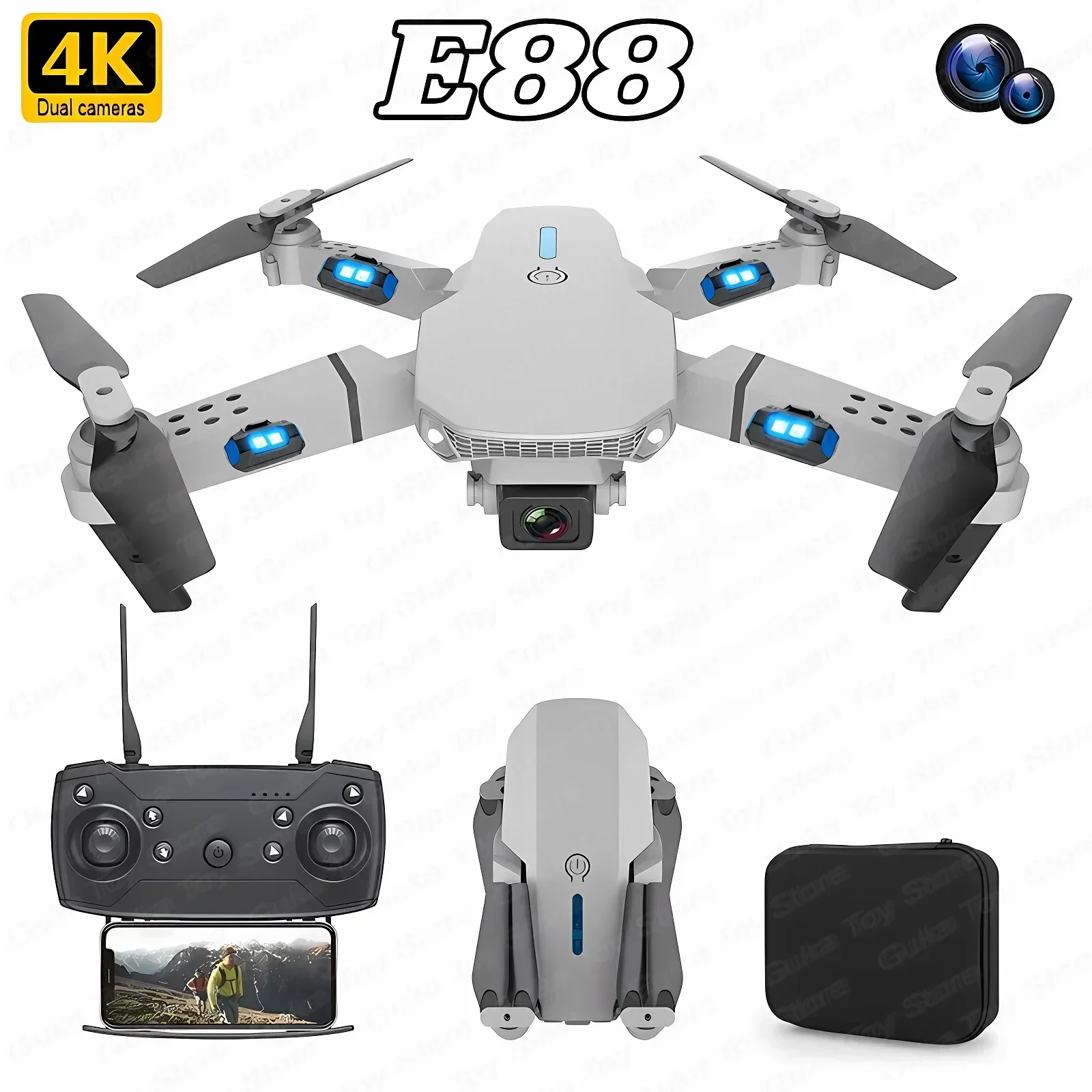 E88 Pro WIFI FPV Drone Wide An - Drone Ae Rc recension och pris
