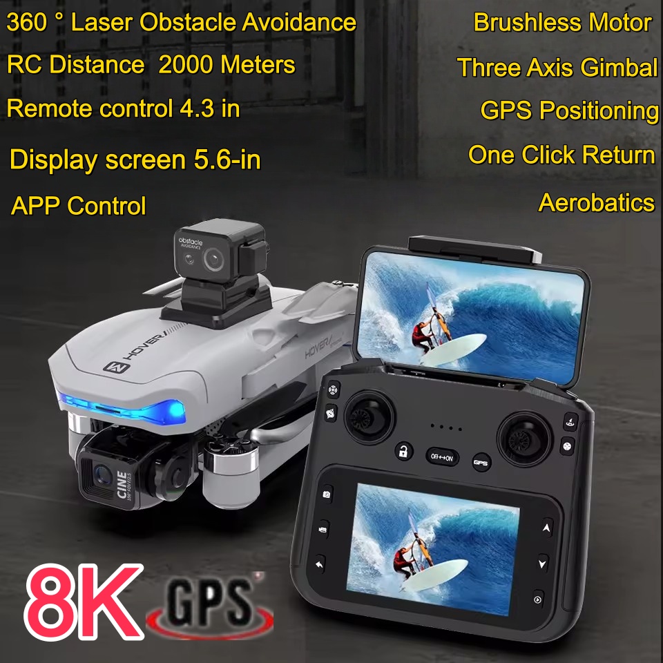 2KM Three-Axis Gimbal Drone 8K - Drone Rc Helicopter With Camera recension och pris